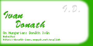 ivan donath business card