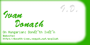 ivan donath business card